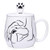ToCooTo 16 oz Cute Ceramic Dog Coffee Mug Funny Dog Paw Mug Tea Cup with Lid