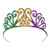 Beistle Glittered Metal Mardi Gras Tiara, Green/Gold/Purple