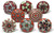 OwlKraft Set of 8 Red Mandala Ceramic Knobs - Cabinet knobs - Drawer knobs - Cabinet pulls - Door knobs