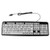 ForHe High Contrast Large Print Wired Computer Keyboard with White Keys  and  Black Letters for Visually Impaired