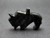 Hand Carved Black Onyx Stone Buffalo Pendant