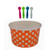 Worlds Paper Ice Cream Cups With Plastic Spoons Polka Dot Paper Yogurt Cups 5OZ Orange 50 Set