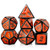 Orange D and D Game Dice Metal  DNDND 7 die Metal DND Dice with Metal Tin for Dungeons and Dragons Dice Collector Game Roleplay Tabletop