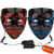 Halloween Mask LED Light up Mask  2 Pack  Scary mask for Festival Cosplay Halloween Costume Masquerade Parties Carnival  RedPlusBlue