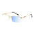 WANWAN Half Frame Metal Reading Glasses Anti-Reflective Men Blue Light Blocking Readers Gold 2.0x