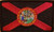 Florida State Flag Patch Embroidered with Hook  and  Loop MC Biker USA Morale Tactical Shoulder Morale Emblem Black  and  Red Version Black Border