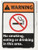 NMC WGA28PB ANSI Sign, Legend "WARNING - NO SMOKING, EATING OR DRINKING IN THIS AREA" with Graphic, 10" Length x 14" Height, Pressure Sensitive Vinyl, Red/Orange/Black on White