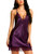 Avidlove Women Lingerie Satin Lace Chemise Nightgown Sexy Full Slips Sleepwear Purple XXL