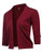 URRU Womens Trendy Bolero Shrug Open Front Cropped Cardigan 3 4 Sleeves Short Coat Sweater Wine red S