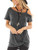 TEMOFON Women's Shirts Cold Shoulder Tops Summer Short Sleeve Casual Twist Knot Blouse T-Shirt Dark Grey S