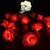 VIPMOON 2M 20LED String Lights Bright Warm Rose Flower Lamp Fairy Light Wedding Gardens Party Christmas Decoration - Red