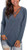 Womens V Neck Long Sleeve Tunic Tops Sexy Criss Cross T Shirt Casual Cotton Tees Blue