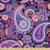 Lunarable Paisley Fabric by The Yard  Persian Leaf Flourish East Culture Influences Vintage Paisley  Decorative Satin Fabric for Home Textiles and Crafts  1 Yards  Purple Black