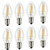 Night Light Bulbs  Emotionlite C7 Candelabra LED Light Bulbs  E12 Chandelier Base  4W 5W 6W 7W Incandescent Equivalent  Neutral White  5000K  Clear  8 Pack