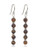Sterling Silver Tiger Eye Gemstone Beaded Bar Dangle Earrings