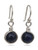 Sterling Silver Sun Sitara Blue Goldstone Glass Dangle Drop Earrings