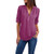 Meikosks Ladies Zipper Chiffon Shirt Long Sleeves Loose Tops Plus Size Solid Color Blouses Purple