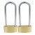 MroMax Brass Padlock  Keyed Different  60mm Wide Brushed Finish Long Harden Shackle  Waterproof Rust-Proof Door Lock Long Beam Lock for Drawer  Gym  Cabinet  Warehouse  2Pcs