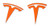 Custom Cut Graphics Logo Decal Wrap for Tesla Model Y  4-pc Set  Gloss Orange