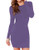 Haola Women's Sexy Casual Long Sleeve Short Dress Mini Dress Purple XL Haola Women's Sexy Casual Long Sleeve Short Dress Mini Dress Purple XL