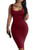 LAGSHIAN Women's Sexy Bodycon Tank Dress Sleeveless Basic Midi Club Dresses Wine Red