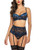 Avidlove Lingerie Set for Women Garter Lingerie Three Piece Lace Teddy Babydoll Bodysuit Nightwear Outfit Blue