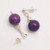 Purple Kingman Turquoise Post Earrings Sterling Silver