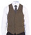 Gioberti Men's 6 Button Slim Fit Formal Herringbone Tweed Vest  Barleycorn Brown  Small