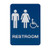 Unisex  and  Gender Neutral ADA Restroom  Bathroom  Modern Chic Signs w Braille - Blue White