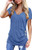 Yidarton Womens Short Sleeve Tunic Tops Blouse Comfy Casual Side Button T Shirts bl l  Light Blue