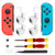 MOYEEL 2 Pairs Replacement Metal Lock Latches for Nintendo Switch Joy-Con Controller,Lock Buckles Repair Tool Kit for Switch Joy-Cons - Include Tri-Wing & Cross Screwdriver Tool + 4 Pcs Y Screws