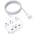 LENCENT 2 Prong Power Strip  3 Prong to 2 Prong Outlet Adapter  6.6ft Braided Extension Cord with Polarized Plug  3 AC Outlets  and  3 USB 5V 3.4A Max   Wall Mountable  Ideal for Non-Grounded Outlets