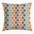 Ambesonne Geometric Throw Pillow Cushion Cover  Pop Art Style Retro Rhombus Fractal with Stripes Nostalgic Graphic Print  Decorative Square Accent Pillow Case  16" X 16"  Green Orange
