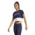 Reebok Training Essentials Linear Logo Short Sleeve Crop Top  White Vector Navy Pink  S