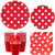 Party City Red Polka Dot Tableware Kit for 8 Guests  Party Supplies  Includes Plates  Napkins  Cups and Flatware