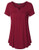 Vinmatto Women's Short Sleeve Henley V Neck Pleated Button Details Tunic Shirt Top 3XL Purple Red