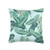 Vine Mercantile Tropical Aqua  and  Green Botanical Leaves Summer Jungle Pattern Throw Pillow  16x16  Multicolor