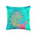 My Rubio Garden Colorful Abstract Designs Groovy Abstract Retro Yellow  Red  Blue and Lime Green Swirl Throw Pillow  16x16  Multicolor