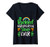 Womens Luckiest Kindergarten Teacher Ever Shamrock St Patrick's Day V-Neck T-Shirt