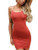 just quella Women Sexy Clubwear Backless Party Dresses Spaghetti Strap Bodycon Mini Dress  S  Dark Orange Mini Dress