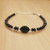 Dainty Black Spinel Oval Saucer Beads Minimalist Bracelet Sterling Silver August Birthday Jewelry