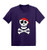 Pirate Skull  and  Crossbones - Buccaneer Infant Toddler Cotton Jersey T-Shirt  Purple  4T