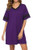 Vslarh Women's Nightgown  Cotton Sleep Shirt V Neck Nightshirts Short Sleeve Loose Comfy Pajamas Dress Casual Sleepwear  Purple  XL Vslarh Women's Nightgown  Cotton Sleep Shirt V Neck Nightshirts Short Sleeve Loose Comfy Pajamas Dress Casual Sleepwear  Purple  XL
