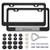 2 Pcs License Plate Frames for Cadillac Logo  Black Stainless Steel Cadillac Car Licenses Plate Covers Holders Frames for Plates with Screw Caps