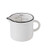 Creative Co-Op Small White Stoneware Measuring Cup with Black Rim