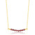 Blossom  and  Hue Ruby Bar Necklace - Simulated Stone - July Birthstone Gift