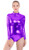 Mvefward Women Shiny Metallic Turtleneck Spandex One Piece Leotard Purple XXL