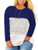 Women's Plus Size Loose Tunic Shirts Long Sleeve Stripes Tee Tops Royal Blue 20W