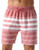 Nonwe Men's Surf Shorts Striped Relaxed Fit Soft Washed Drawstring Beach Trunk Red 30