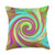 My Rubio Garden Colorful Abstract Designs Retro Abstract Lime Green  Orange and Aqua Swirl Art Throw Pillow  18x18  Multicolor